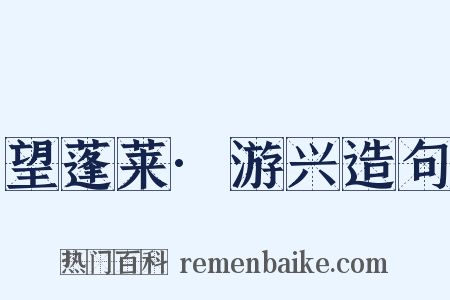 望蓬莱·游兴造句是什么意思的图片